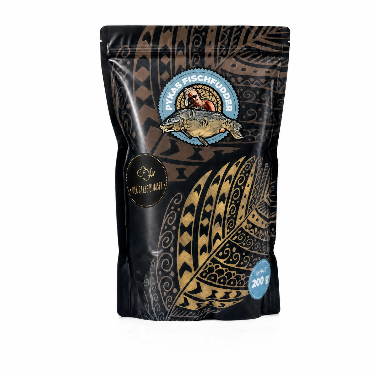Der gelbe Bumser – 200-g-Beutel als Packshot